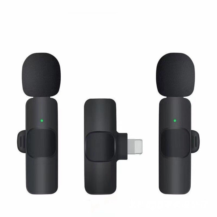 Mini microfono live K9 clip-on wireless con cancellazione automatica del rumore per dispositivo a 8 pin 2 in 1, K9IP-2