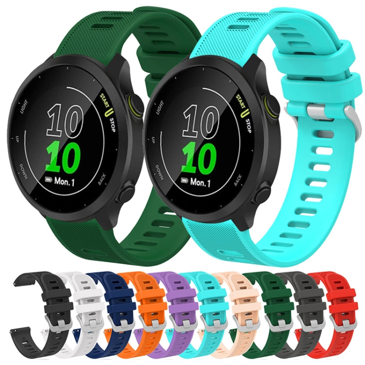 Cinturino per orologio in twill di silicone da 20 mm, For Garmin Forerunner 245 Music, For Garmin Forerunner 645