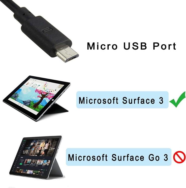 Ror Microsoft Surface3 1624 1645 Adattatore di alimentazione 5.2v 2.5a 13W Android Port Caricatore, UK Plug, EU Plug, US Plug, AU Plug