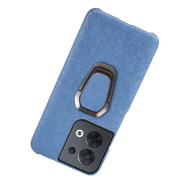 Per OPPO Reno 8 5G Custodia per cellulare in PU a nido d'ape con supporto ad anello, For OPPO Reno8 5G