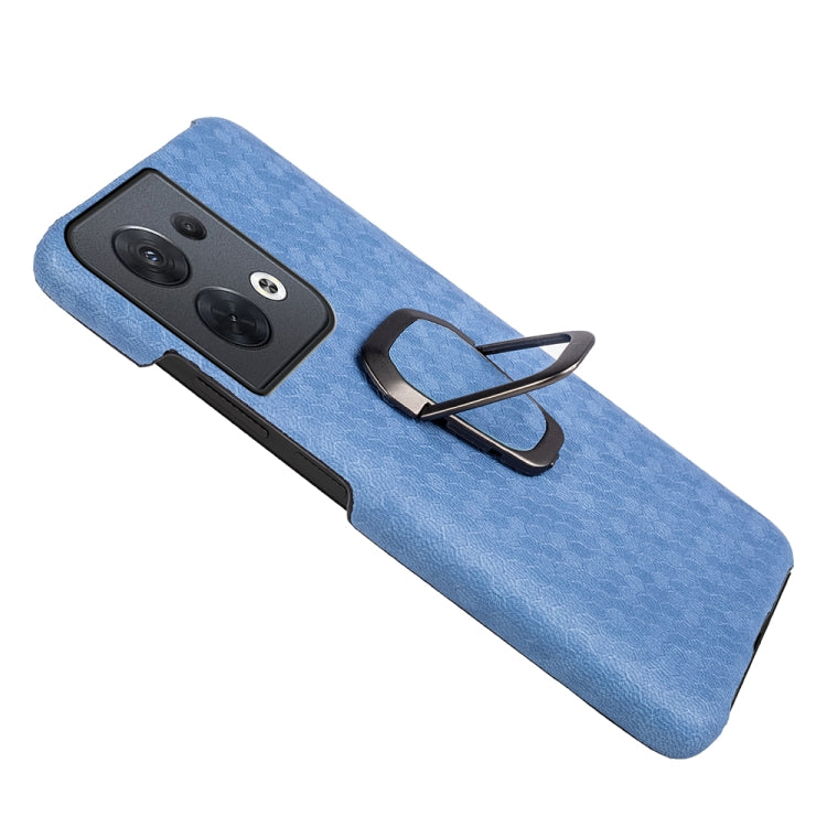 Per OPPO Reno 8 5G Custodia per cellulare in PU a nido d'ape con supporto ad anello, For OPPO Reno8 5G
