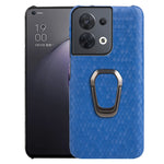 Per OPPO Reno 8 5G Custodia per cellulare in PU a nido d'ape con supporto ad anello, For OPPO Reno8 5G