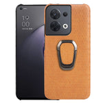 Per OPPO Reno 8 5G Custodia per cellulare in PU a nido d'ape con supporto ad anello, For OPPO Reno8 5G