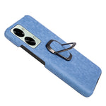 Per custodia per telefono in PU a nido d'ape con supporto per anello OnePlus Nord 2T 5G, Wathet, Navy Blue, Grey, Coffee, Orange, Pink
