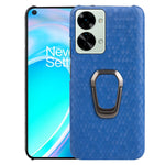 Per custodia per telefono in PU a nido d'ape con supporto per anello OnePlus Nord 2T 5G, Wathet, Navy Blue, Grey, Coffee, Orange, Pink