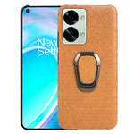 Per custodia per telefono in PU a nido d'ape con supporto per anello OnePlus Nord 2T 5G, Wathet, Navy Blue, Grey, Coffee, Orange, Pink