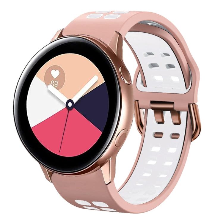 Cinturino in silicone bicolore traspirante da 20 mm, For Galaxy Watch Active 2
