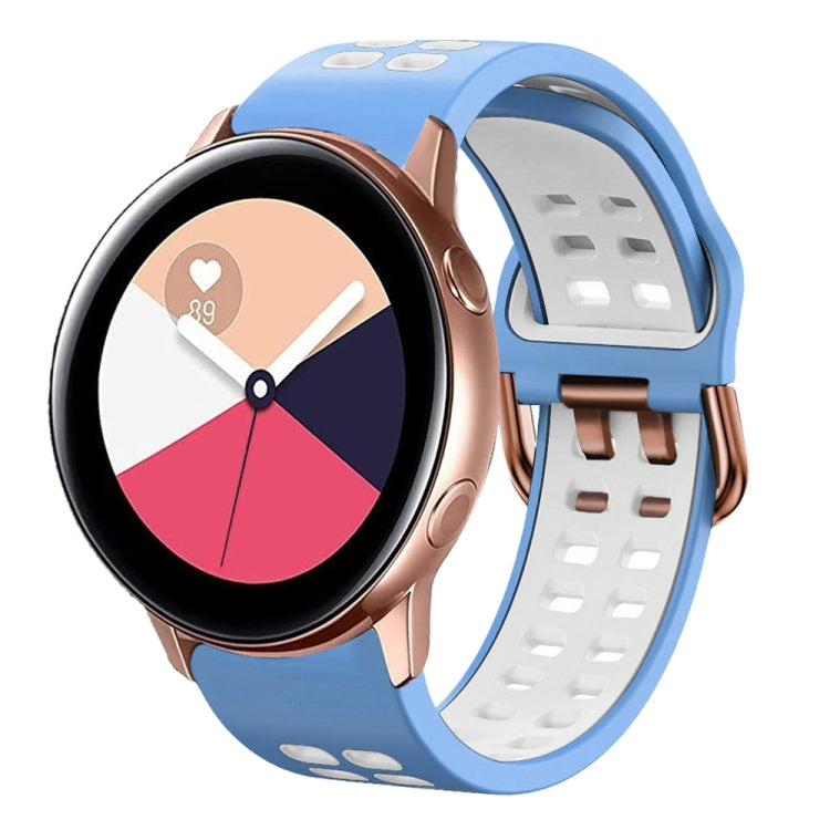 Cinturino in silicone bicolore traspirante da 20 mm, For Galaxy Watch Active 2