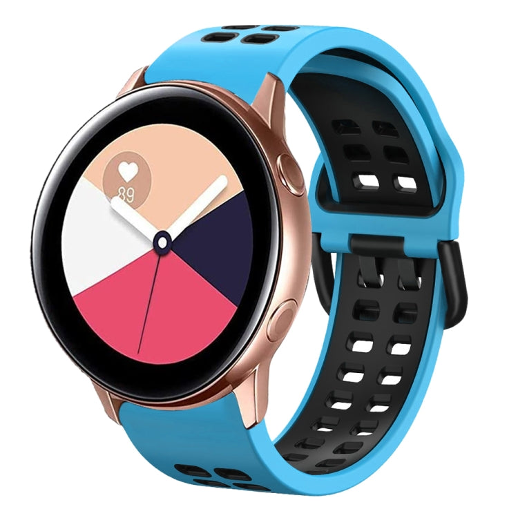 Cinturino in silicone bicolore traspirante da 20 mm, For Galaxy Watch Active 2