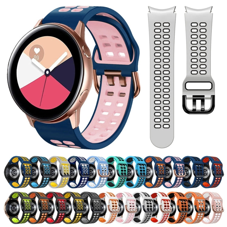 Cinturino in silicone bicolore traspirante da 20 mm, For Galaxy Watch Active 2