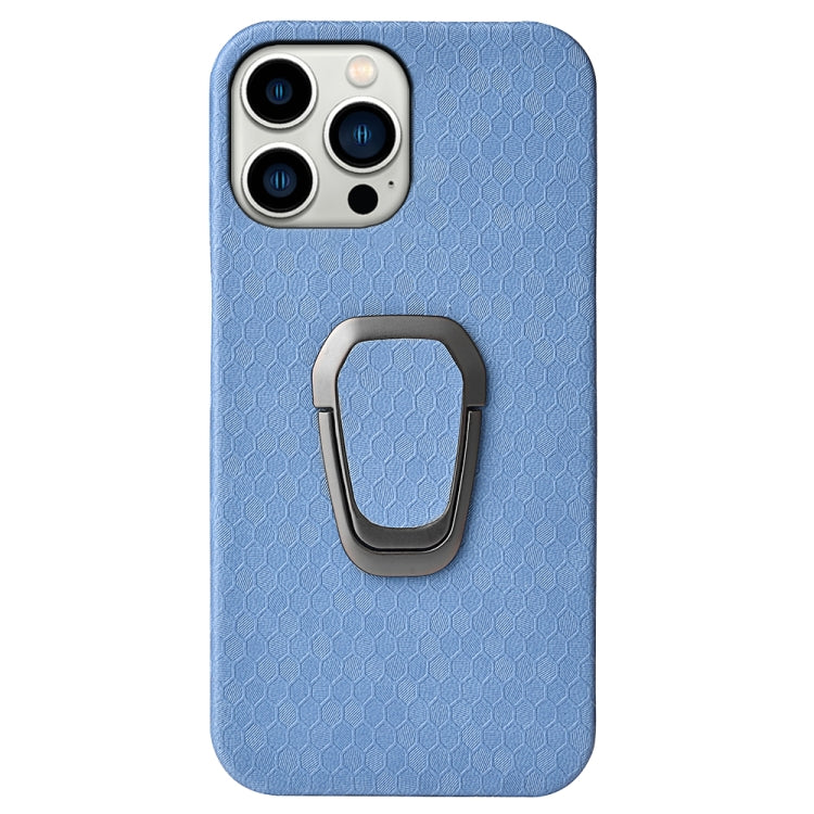 Custodia per telefono in PU a nido d'ape con supporto ad anello per iPhone 14 Pro Max, For iPhone 14 Pro Max