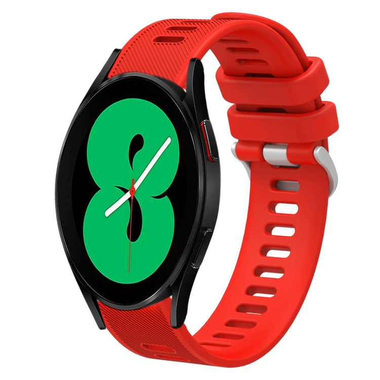 Cinturino per orologio in silicone tinta unita twill da 20 mm, For Samsung Galaxy Watch4 44mm, For Samsung Galaxy Watch4 Classic 46mm