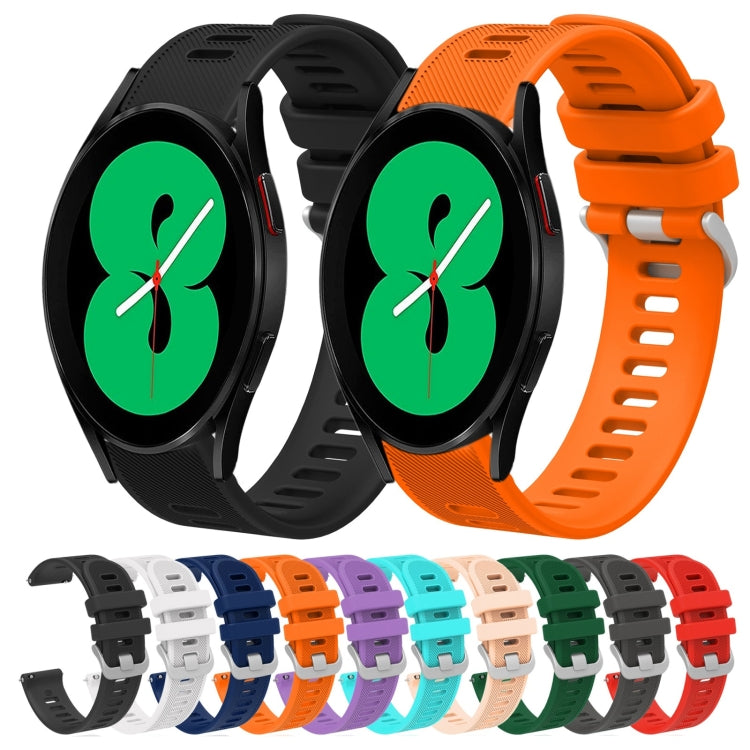 Cinturino per orologio in silicone tinta unita twill da 20 mm, For Samsung Galaxy Watch4 44mm, For Samsung Galaxy Watch4 Classic 46mm