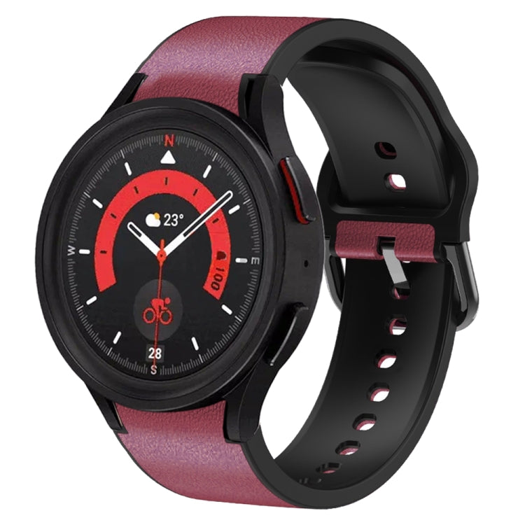 Cinturino in pelle adesiva in silicone da 20 mm, For Samsung Galaxy Watch 5 40mm, For Samsung Galaxy Watch 5 44mm