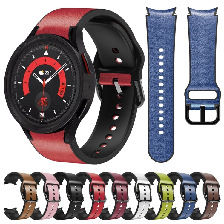 Cinturino in pelle adesiva in silicone da 20 mm, For Samsung Galaxy Watch 5 40mm, For Samsung Galaxy Watch 5 44mm