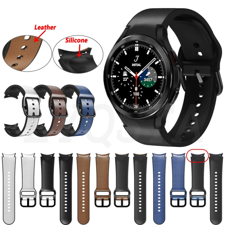 Cinturino in pelle adesiva in silicone da 20 mm, For Samsung Galaxy Watch 5 40mm, For Samsung Galaxy Watch 5 44mm