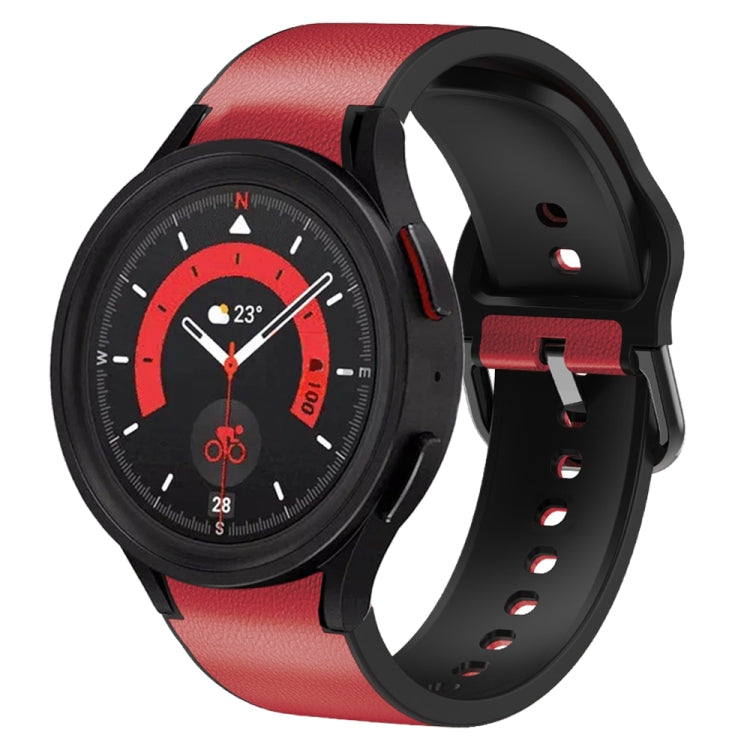 Cinturino in pelle adesiva in silicone da 20 mm, For Samsung Galaxy Watch 5 40mm, For Samsung Galaxy Watch 5 44mm