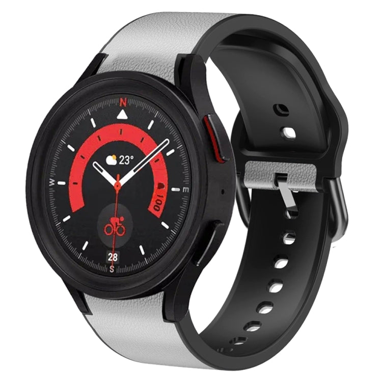 Cinturino in pelle adesiva in silicone da 20 mm, For Samsung Galaxy Watch 5 40mm, For Samsung Galaxy Watch 5 44mm