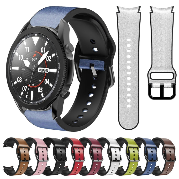 Cinturino in pelle adesiva in silicone da 20 mm, For Samsung Galaxy Watch 5 Pro 45mm, For Samsung Galaxy Watch 4 40mm