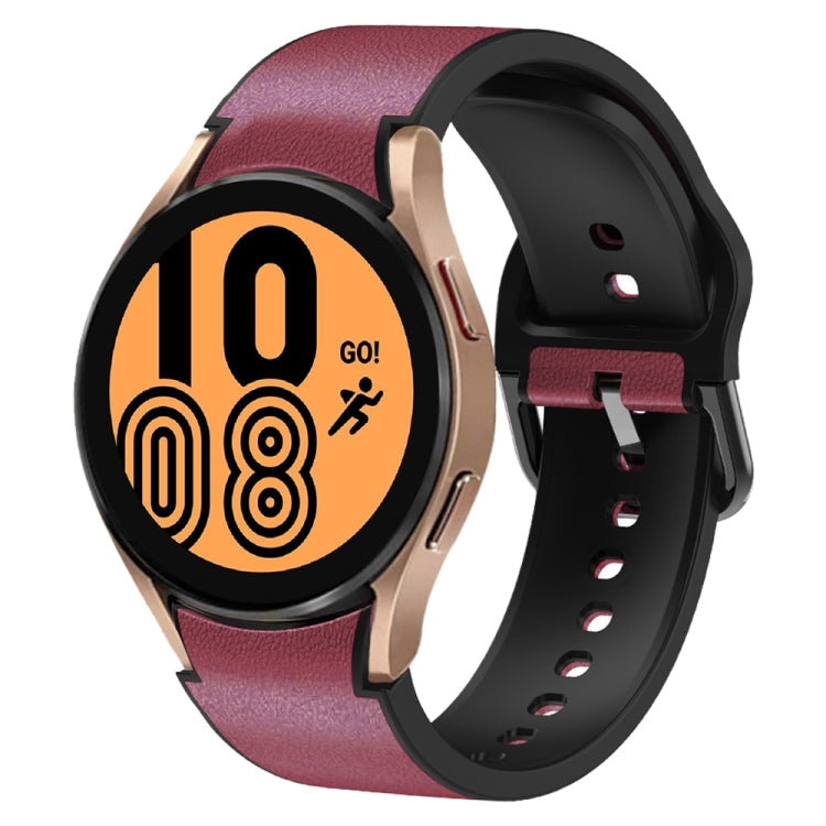 Cinturino in pelle adesiva in silicone da 20 mm, For Samsung Galaxy Watch 5 Pro 45mm, For Samsung Galaxy Watch 4 40mm