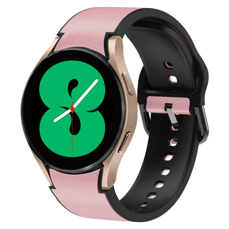 Cinturino in pelle adesiva in silicone da 20 mm, For Samsung Galaxy Watch 4 44mm, For Samsung Galaxy Watch 4 Classic 46mm