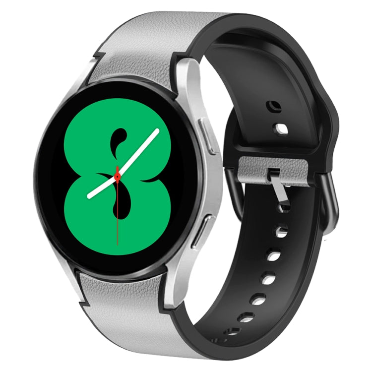 Cinturino in pelle adesiva in silicone da 20 mm, For Samsung Galaxy Watch 4 44mm, For Samsung Galaxy Watch 4 Classic 46mm