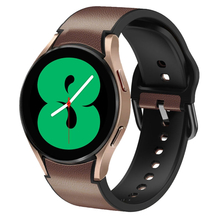 Cinturino in pelle adesiva in silicone da 20 mm, For Samsung Galaxy Watch 4 44mm, For Samsung Galaxy Watch 4 Classic 46mm