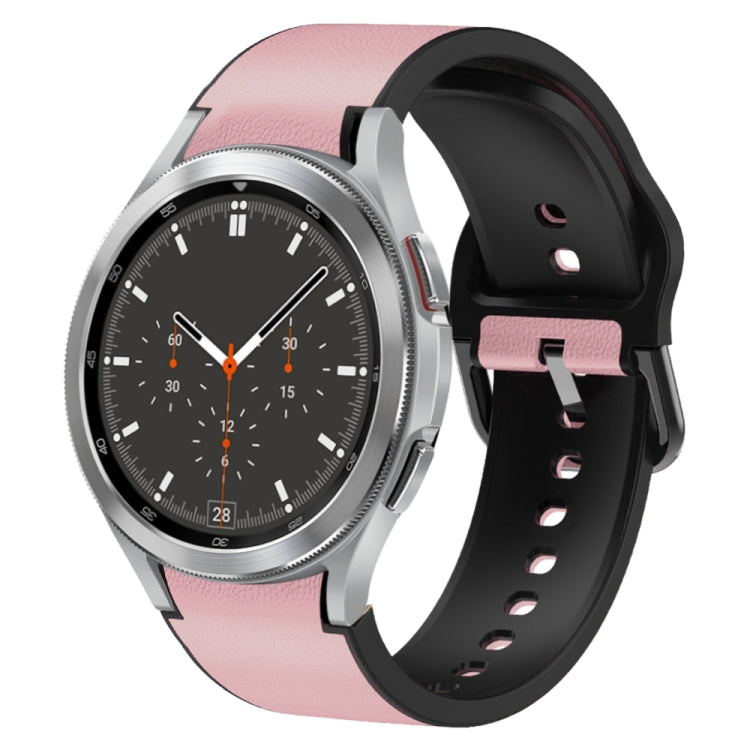 Cinturino in pelle adesiva in silicone da 20 mm, For Samsung Galaxy Watch 4 44mm, For Samsung Galaxy Watch 4 Classic 46mm