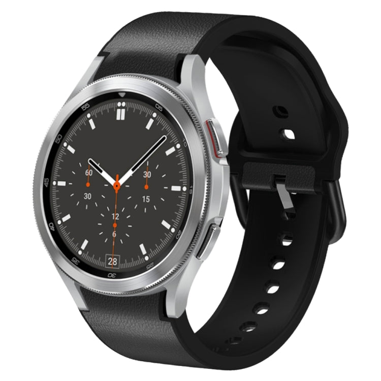 Cinturino in pelle adesiva in silicone da 20 mm, For Samsung Galaxy Watch 4 44mm, For Samsung Galaxy Watch 4 Classic 46mm