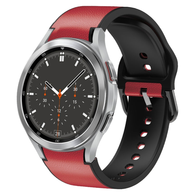 Cinturino in pelle adesiva in silicone da 20 mm, For Samsung Galaxy Watch 4 44mm, For Samsung Galaxy Watch 4 Classic 46mm