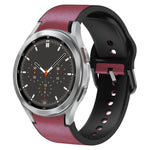 Cinturino in pelle adesiva in silicone da 20 mm, For Samsung Galaxy Watch 4 44mm, For Samsung Galaxy Watch 4 Classic 46mm