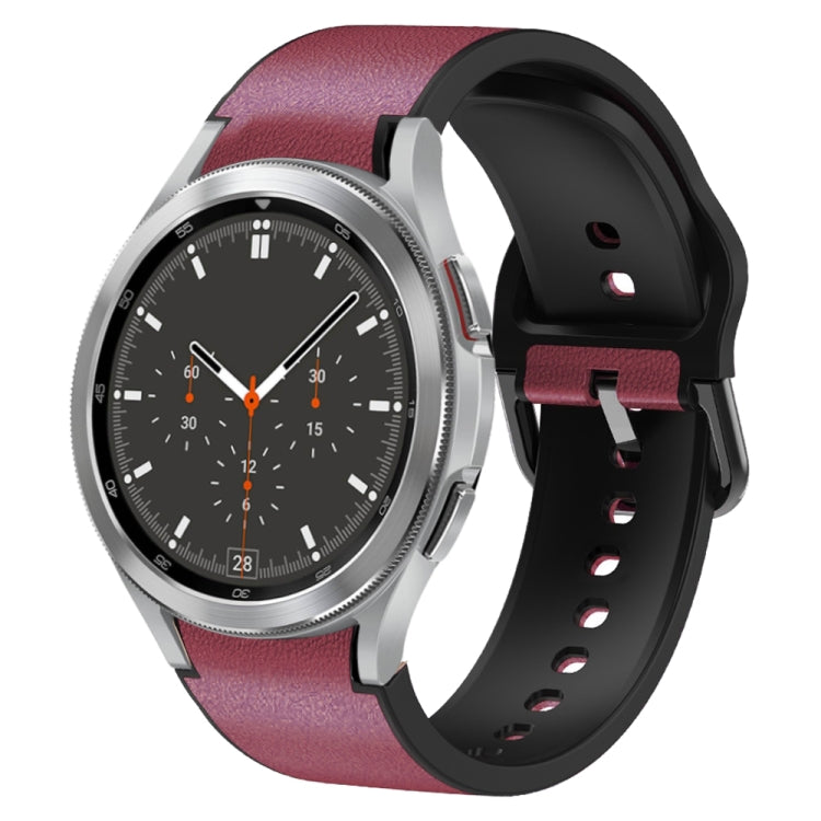 Cinturino in pelle adesiva in silicone da 20 mm, For Samsung Galaxy Watch 4 44mm, For Samsung Galaxy Watch 4 Classic 46mm