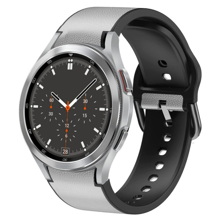 Cinturino in pelle adesiva in silicone da 20 mm, For Samsung Galaxy Watch 4 44mm, For Samsung Galaxy Watch 4 Classic 46mm