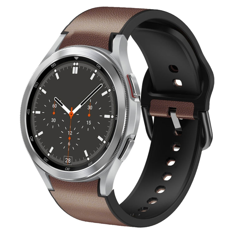 Cinturino in pelle adesiva in silicone da 20 mm, For Samsung Galaxy Watch 4 44mm, For Samsung Galaxy Watch 4 Classic 46mm