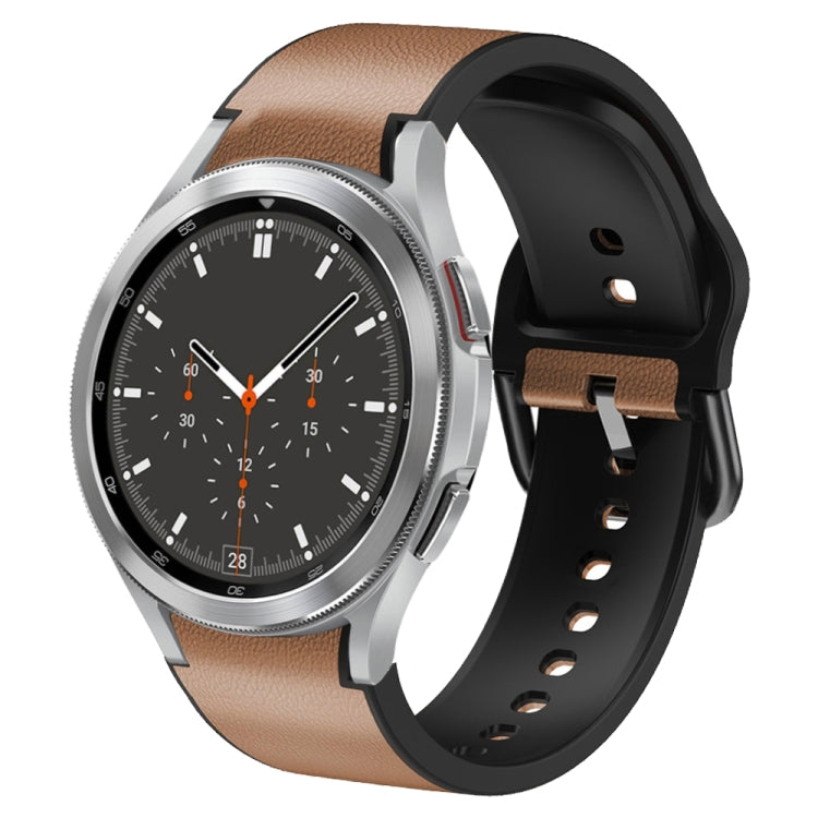 Cinturino in pelle adesiva in silicone da 20 mm, For Samsung Galaxy Watch 4 44mm, For Samsung Galaxy Watch 4 Classic 46mm