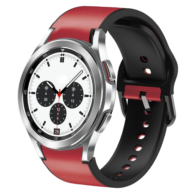 Cinturino in pelle adesiva in silicone da 20 mm, For Samsung Galaxy Watch 4 Classic 42mm, For Samsung Galaxy Watch Active 2