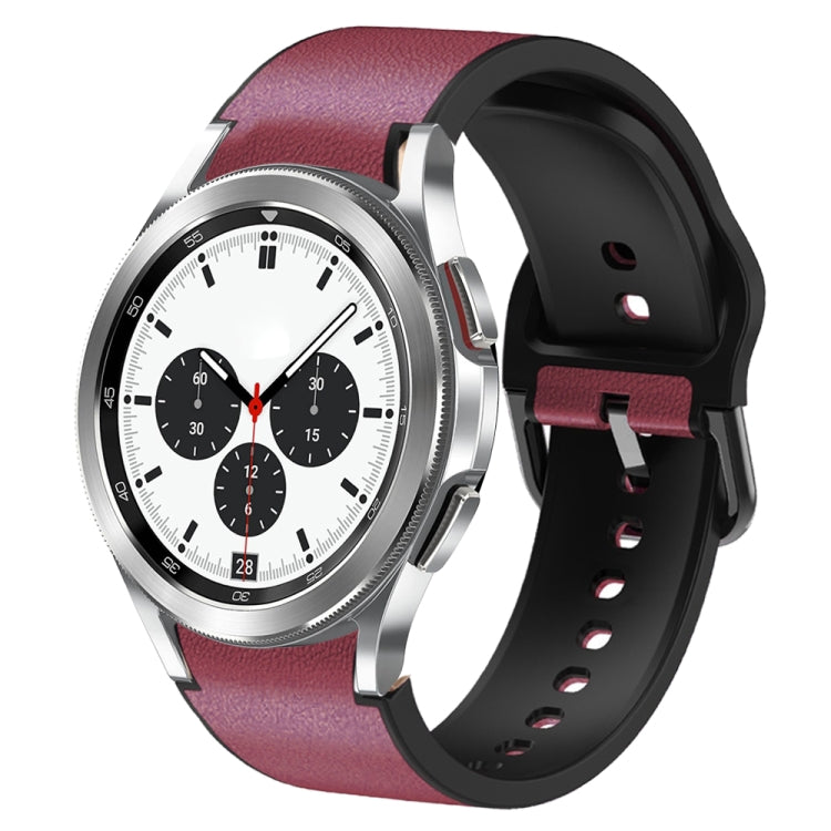 Cinturino in pelle adesiva in silicone da 20 mm, For Samsung Galaxy Watch 4 Classic 42mm, For Samsung Galaxy Watch Active 2