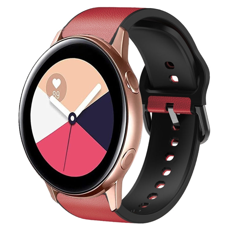 Cinturino in pelle adesiva in silicone da 20 mm, For Samsung Galaxy Watch 4 Classic 42mm, For Samsung Galaxy Watch Active 2