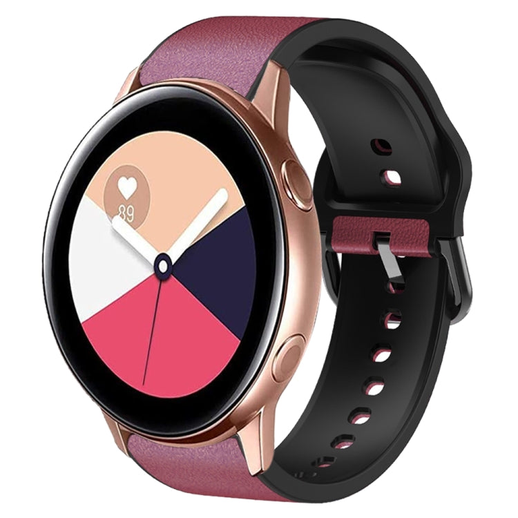 Cinturino in pelle adesiva in silicone da 20 mm, For Samsung Galaxy Watch 4 Classic 42mm, For Samsung Galaxy Watch Active 2