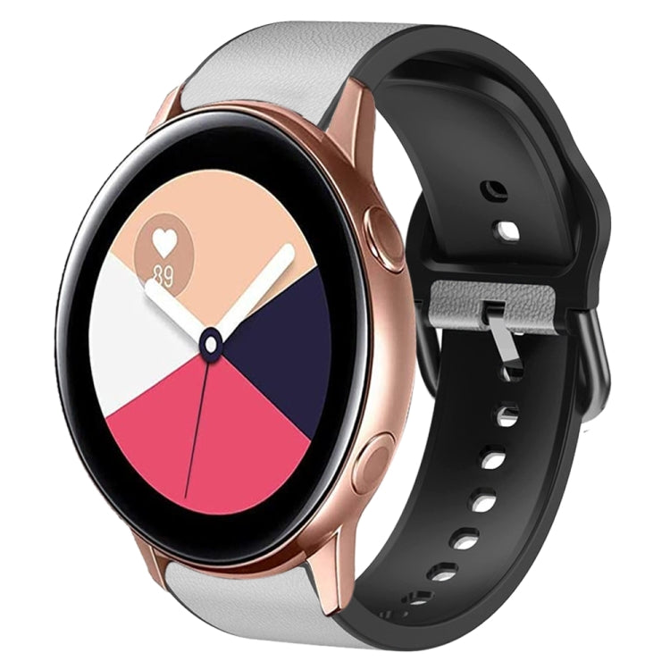 Cinturino in pelle adesiva in silicone da 20 mm, For Samsung Galaxy Watch 4 Classic 42mm, For Samsung Galaxy Watch Active 2