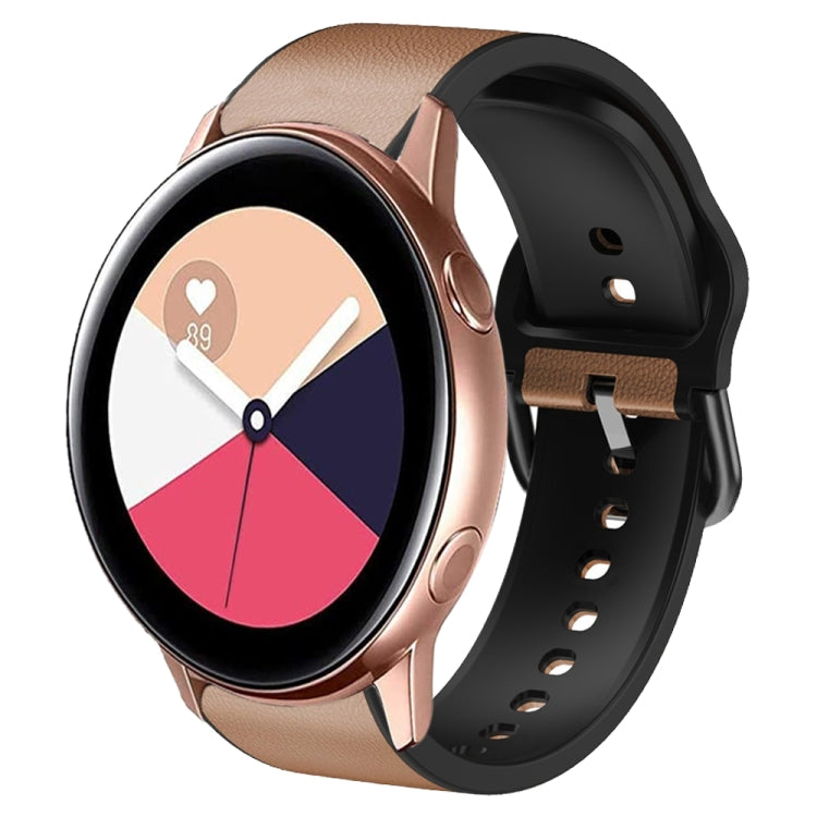 Cinturino in pelle adesiva in silicone da 20 mm, For Samsung Galaxy Watch 4 Classic 42mm, For Samsung Galaxy Watch Active 2