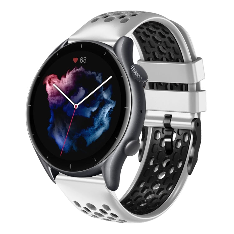 Cinturino in silicone traspirante bicolore 22 mm per Amazfit GTR