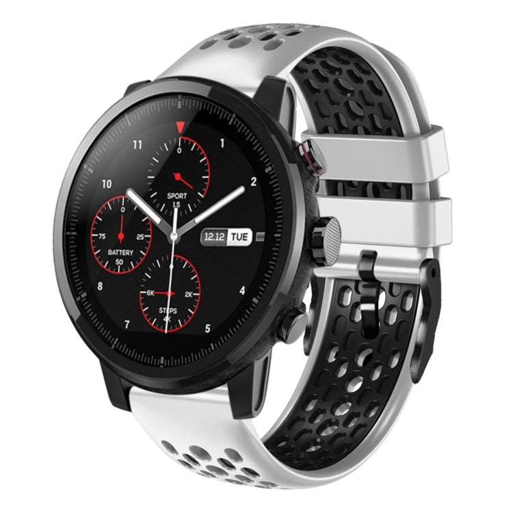 Cinturino in silicone traspirante bicolore da 22 mm, For Amazfit 2 Stratos