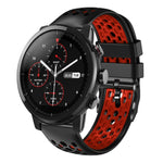 Cinturino in silicone traspirante bicolore da 22 mm, For Amazfit 2 Stratos