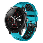 Cinturino in silicone traspirante bicolore da 22 mm, For Amazfit 2 Stratos
