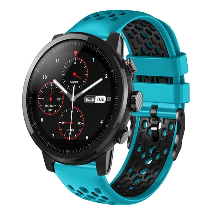 Cinturino in silicone traspirante bicolore da 22 mm, For Amazfit 2 Stratos