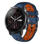 Cinturino in silicone traspirante bicolore da 22 mm, For Amazfit 2 Stratos
