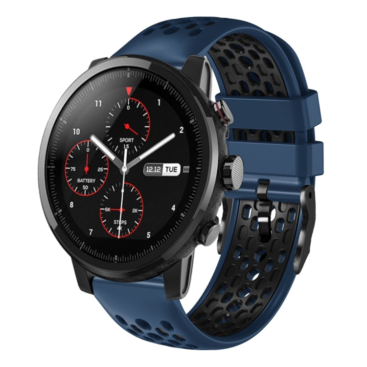 Cinturino in silicone traspirante bicolore da 22 mm, For Amazfit 2 Stratos