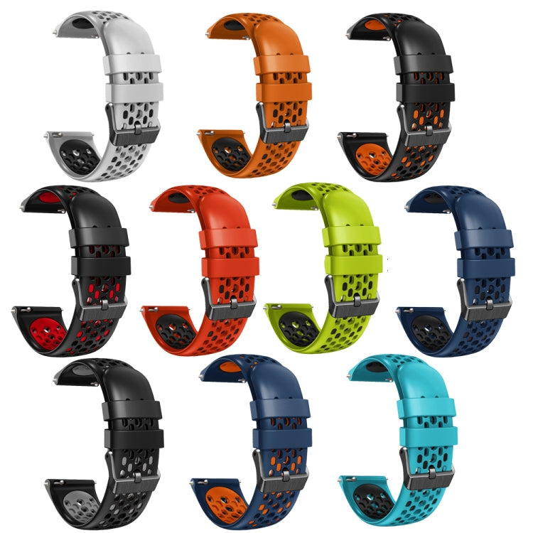 Cinturino in silicone traspirante bicolore da 22 mm, For Amazfit 2 Stratos