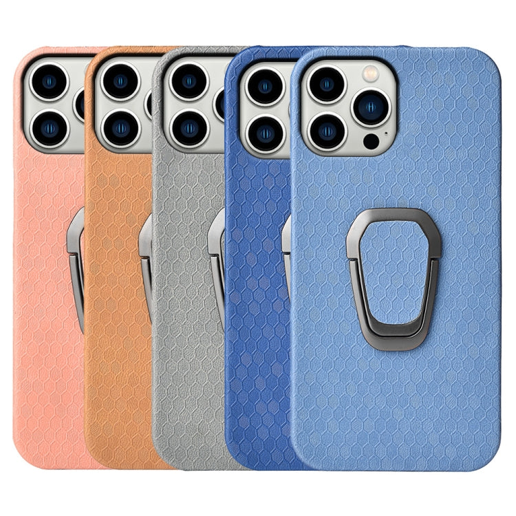 Custodia per telefono in PU a nido d'ape con supporto ad anello per iPhone 14 Pro, For iPhone 14 Pro